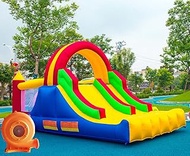 HuaKastro 16x7.2FT Inflatable Bounce House with 2 Racing Slides & Large Climbing Wall, 3 in 1 Kids I