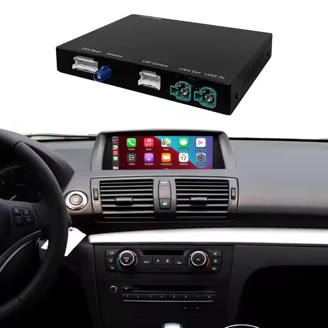 Road Top Wireless CarPlay Android Auto for BMW 1 Series E81 E82 E87 E88 2008-2012, with Mirror Link 