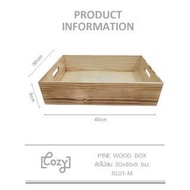 COZY Pine Wood Crate 30 40 9 Cm. SL01-M Stand One