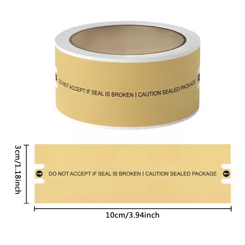 100pcs Tamper-Proof Sealing Stickers Security Labels for Packages Mail Documents,3 X 10cm
