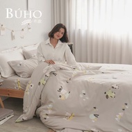 BUHO 台灣製LYOCELL萊賽爾單人床包+單人兩用被套三件組