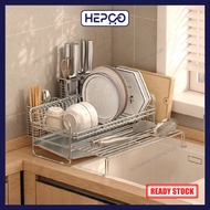 304 Stainless Steel Dish Bowl Drain Rack With 304 Stainless Steel Drain Tray Kitchen Storage Rack