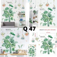 wall sticker wallsticker stiker dinding kamar pohon daun hijau d3 - q47