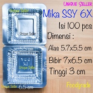 [Contents 100] Mika Klepon 6X SSY 6 X 7cm 7 cm Tray Mika Bika Ambon Manis Putu Ayu Talam 7x7 cm