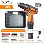 TASKTOOL สว่านไร้สาย สว่านแบตไร้สาย สว่านกระแทก 3 ระบบ แบตเตอรี่ Li-ion รุ่นใหม่ พร้อมดอกสว่าน และ อ
