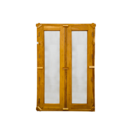 Global House SJK ชุดหน้าต่างไม้สัก กระจกเต็มบาน (2บาน) SJK003 45x165ซม. รับประกันของเเท้