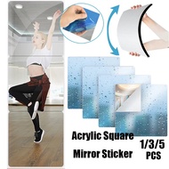 1-5PCS 30CM Flexible Non Glass Square Mirror Wall Sticker/Acrylic Mirror Tiles Stickers Wall Paper