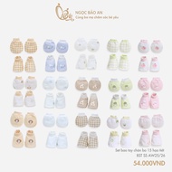 M&B (0-3M) Set of gloves and feet for newborn babies made of soft cotton to protect babies from gett