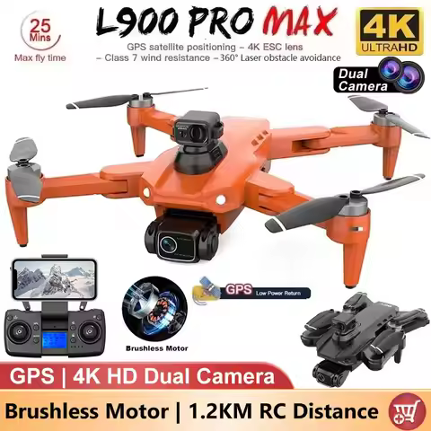 Drone L900 Pro MAX 4K Professional HD Dual Camera GPS 5G Wifi 360° Obstacle Avoidance Brushless Fold