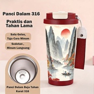 Portable A Panorama of Rivers and Mountains premium drinking tumbler 500ml cold resistant 24 hours s