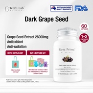 【Official】Unichi Rosa Prima Dark grapeseed 26000mg 60 Vegan Capsules， Vitamin supplements，skin elast