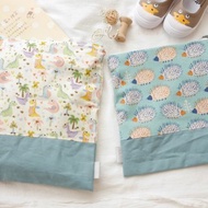 幼稚園幼兒園兩件組 室內鞋袋 衣物袋 拉鍊袋 萬用袋 恐龍 刺蝟