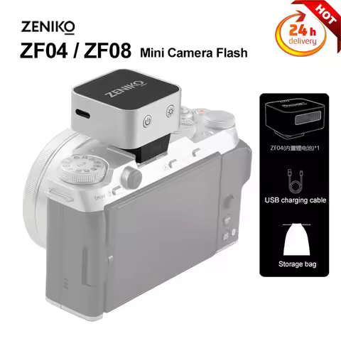 ZENIKO ZF04/ZF08 Mini Rechargeable Camera Flash Light Speedlite for Fuji XT5 XM5 X100, Sony ZVE10 A7