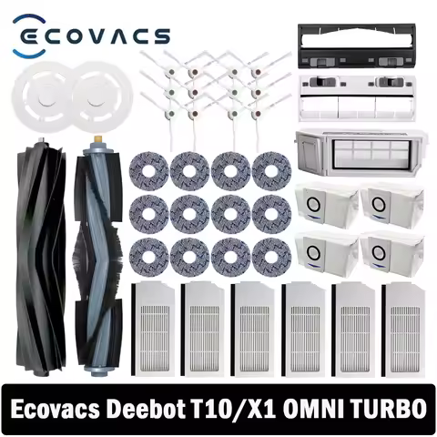 Ecovacs Deebot X1 OMNI / T10 OMNI Robot Vacuum Cleaner Spare Parts, Rubber / Side Brush, Cover,Hepa 