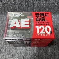 TDK AE 空白錄音帶 120分鐘 （八盒全新未拆，其中兩盒已折未用）