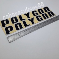 Sticker Sepeda POLYGON 30cm Hitam Stiker Sepeda Lipat Paket 1set 2pcs