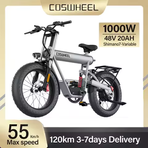 Coswheel T20 electric bike motocycle 20inch Fat tire Mountain bike 48V 20AH Battery Drit Bike Road S