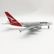 [20 Cm.] Qantas A380 Aircraft Model Made Of Steel With Wheels And Display Stand Beautiful Quality Wo