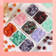 [JIN] 5 Colorful Maple Leaf Glass Beads Loose Beads Leaf Beads