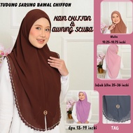Tudung Sarung Bawal Instant Hijab Sulam | Heavy Chiffon | 027