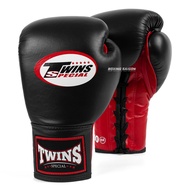 Twins BGLL1 Lace-up Muay Thai Boxing Gloves - Red/Black
