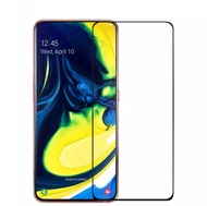 ฟิล์มกระจกนิรภัยเต็มจอ Samsung galaxy A80 ฟิล์มกระจกเต็มจอ ฟิล์มขอบดำ ฟิล์มกันกระแทก Tempered Glass 