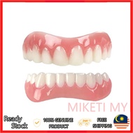 Denture Teeth Veneers 1 Set Top and Bottom Smile Veneers Teeth Silicone Denture Reusable Comfort Fit