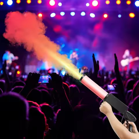 Handheld Fog Gun Smoke Machine with LED Lights LED Co2 Jet Machine with 3 Meter Gas Hose