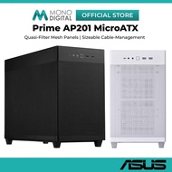 ASUS AP201 PRIME CASE MESH M-ATX DESKTOP PC CASING / CASE WITH QUASI-FILTER MESH PANELS - MATX - (BL