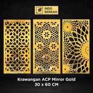 Minimalist ACP Mirror Gold Foam Board Ornament 30x60cm 4mm Thick