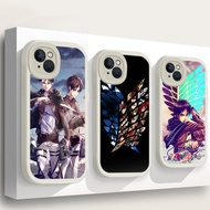 for iPhone 14 Plus 15 Pro Max Liquid silicone TPU soft Case K140 Anime attack on Titan