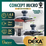DEKA Fan DEKA CONCEPT MICRO 20" 3 Blades 14 Speed DCMotor Remote Control LED Ceiling Fan With Light Kipas Siling Syiling