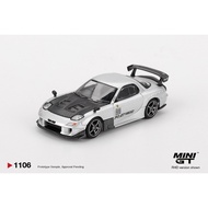 Mini GT 1/64 Mazda RX-7 RE-Amemiya Silver Metallic MGT01106-L Diecast Scale Model