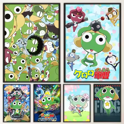 Keroro Gunsou Frog Poster Fancy Wall Sticker for Living Room Bar Vintage Decorative Painting Middle