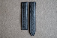 訂製款黑色 Epsom 小牛皮錶帶，適用於 Omega 摺疊錶扣