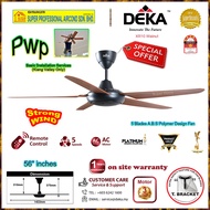 Deka Ceiling Fan XR10 Walnut ((5 Speed)) Remote Control Ceiling Fan ((56 inch)) / Kronos F5DC-BK / Elmark Dolphin 52