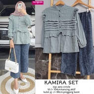 Kamira SET • Crinkle/Jeans Wash -Alfashion-