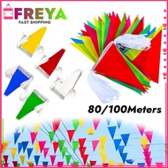 150Pcs 100Meters Triangle Banderitas Fiesta Flag Colorful Pennant Banner Celebrate Party Decoration