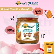 AyoMayo Pure(Original) Almond Butter - No Sugar & Salt | Vegan (180g)