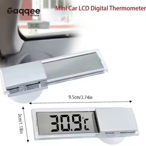 Mini Car LCD Digital Thermometer Intelligent Temperature Hygrometer Sensor Meter Transparent Display
