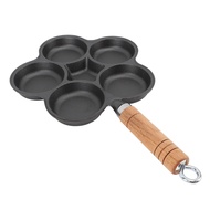 Cast Iron Pan Uncoated Breakfast Pan Non-Stick Omelette Pan Five-Hole Hamburger Mold Egg Dumpling Fr