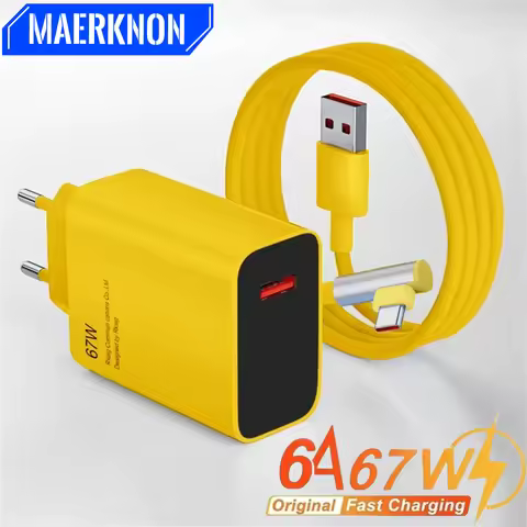 67W USB Charger Fast Charging Phone Charger Wall Adapter 6A USB Type C Cable For iPhone Samsung Xiao