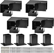 Btowin VCF Set of 8 Heavy Duty Woodworks Pergola Brackets Woodworks DIY Elevated Wood Stand Kit - 4P