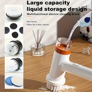 Multifunctional electric spin scrubber, shower scrubber cordless with 5 replaceable brush heads, ele
