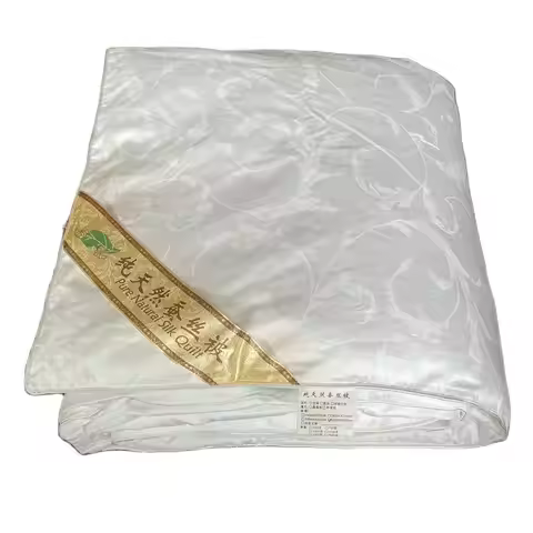 Top Grade Ultra Soft 100% Long Floss Mulberry Silk Filling Quilt Comforter Duvet With Pure Cotton Co