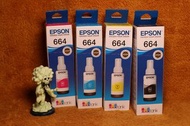 100% New EPSON Ecotank Printer Ink  No.T664 黑色及紅黃藍三色 墨水