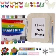 Heritage Hue Picture Frame Craft Kit for Kids - 2 Decorate Your Own Picture Frames and Bonus Keychai