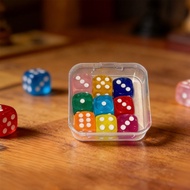Box set of 9 14mm transparent 9 dice dice dice dice dice throw sieve mathematics toys