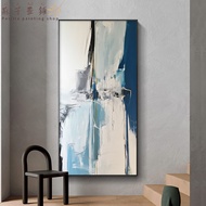 Nordic modern abstract blue black and white line poster printing canvas vertical decorative painting