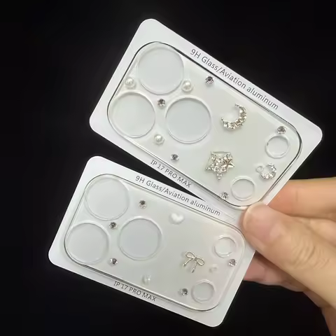 Fashion Bling Diamond Camera Film for iPhone 17 Pro Max Glitter Love Heart Star Lens Protector for i